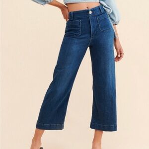 Anthropologie Pilcro Skipper Dark Wash Wide-Leg Jeans